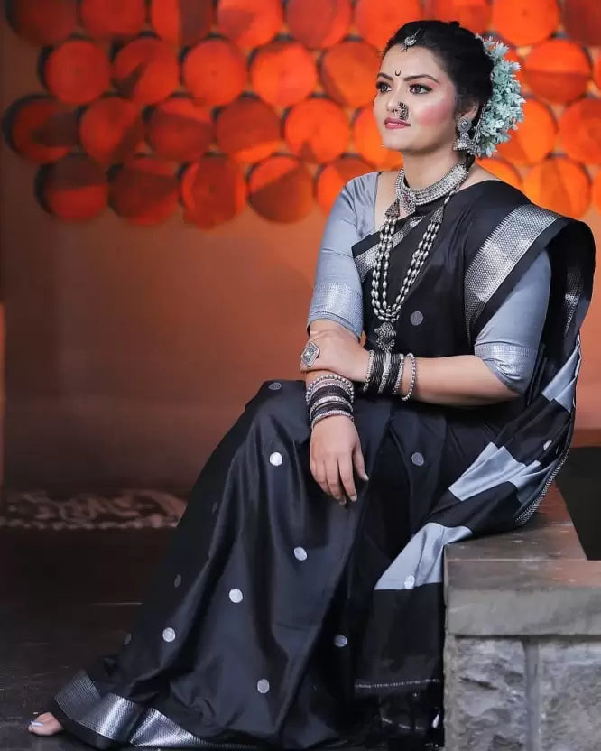 Black Paithni Silk Woven Banarasi Saree
