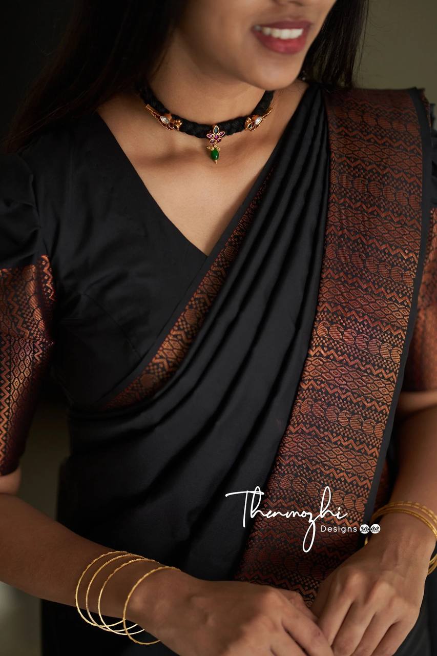 Black Silk Woven Banarasi Saree