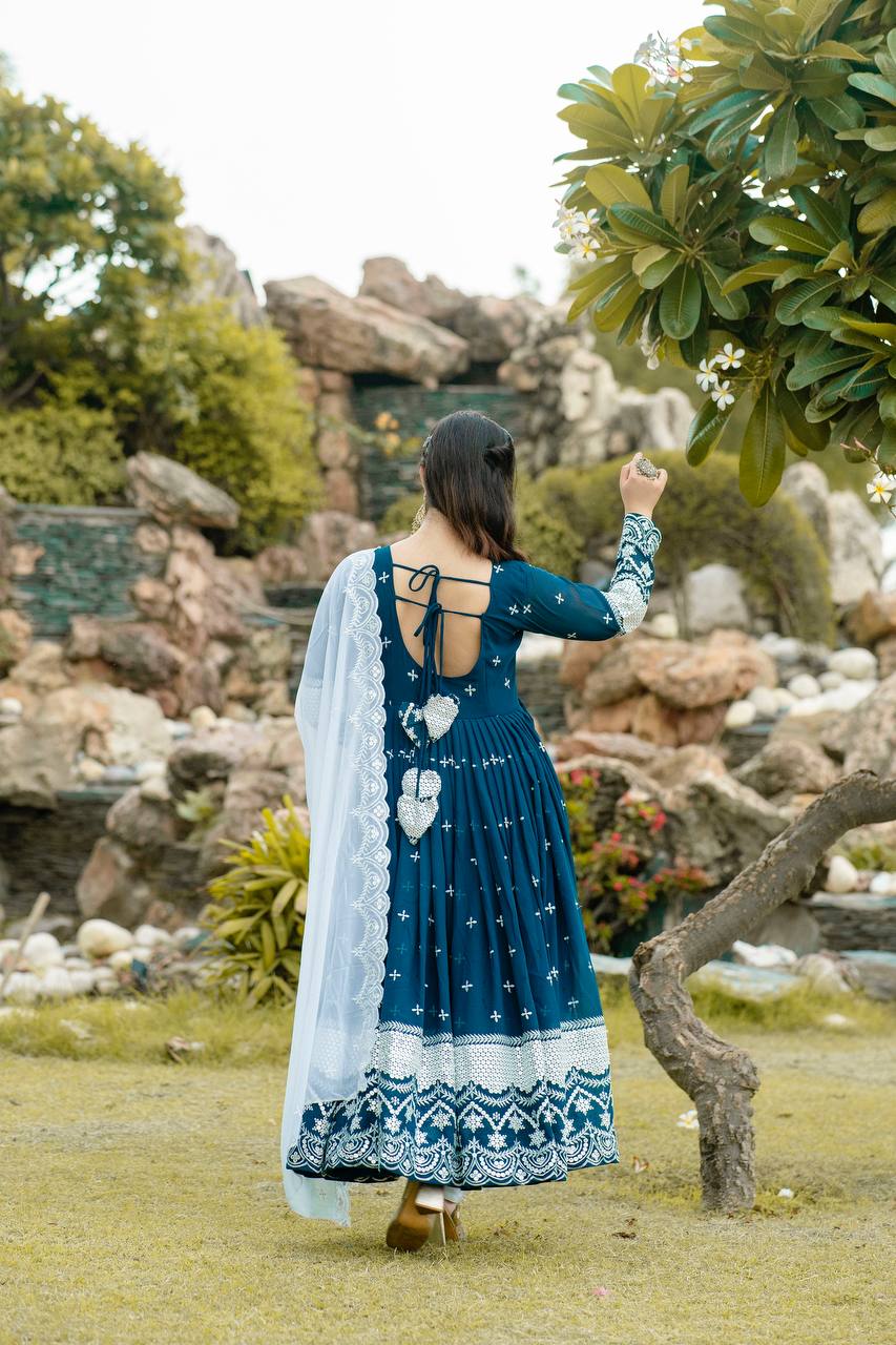ZENNY EMBROIDERY WORKED ANARKALI SUIT SET SC 6018