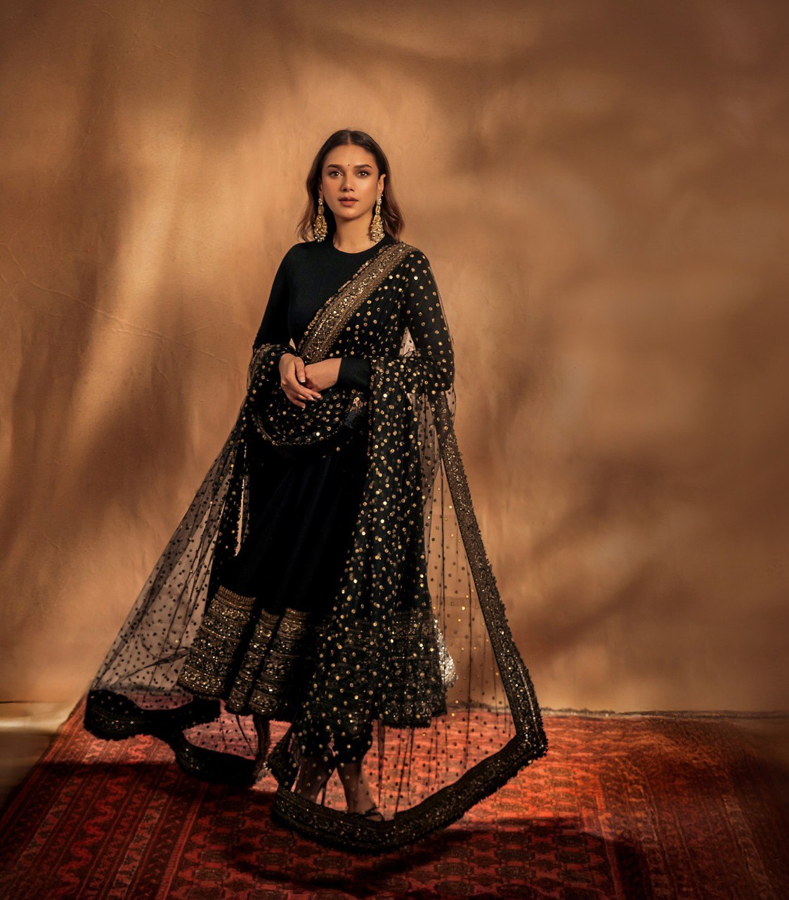 ADITI'S BLACK COLOUR ANARKALI SUIT SET