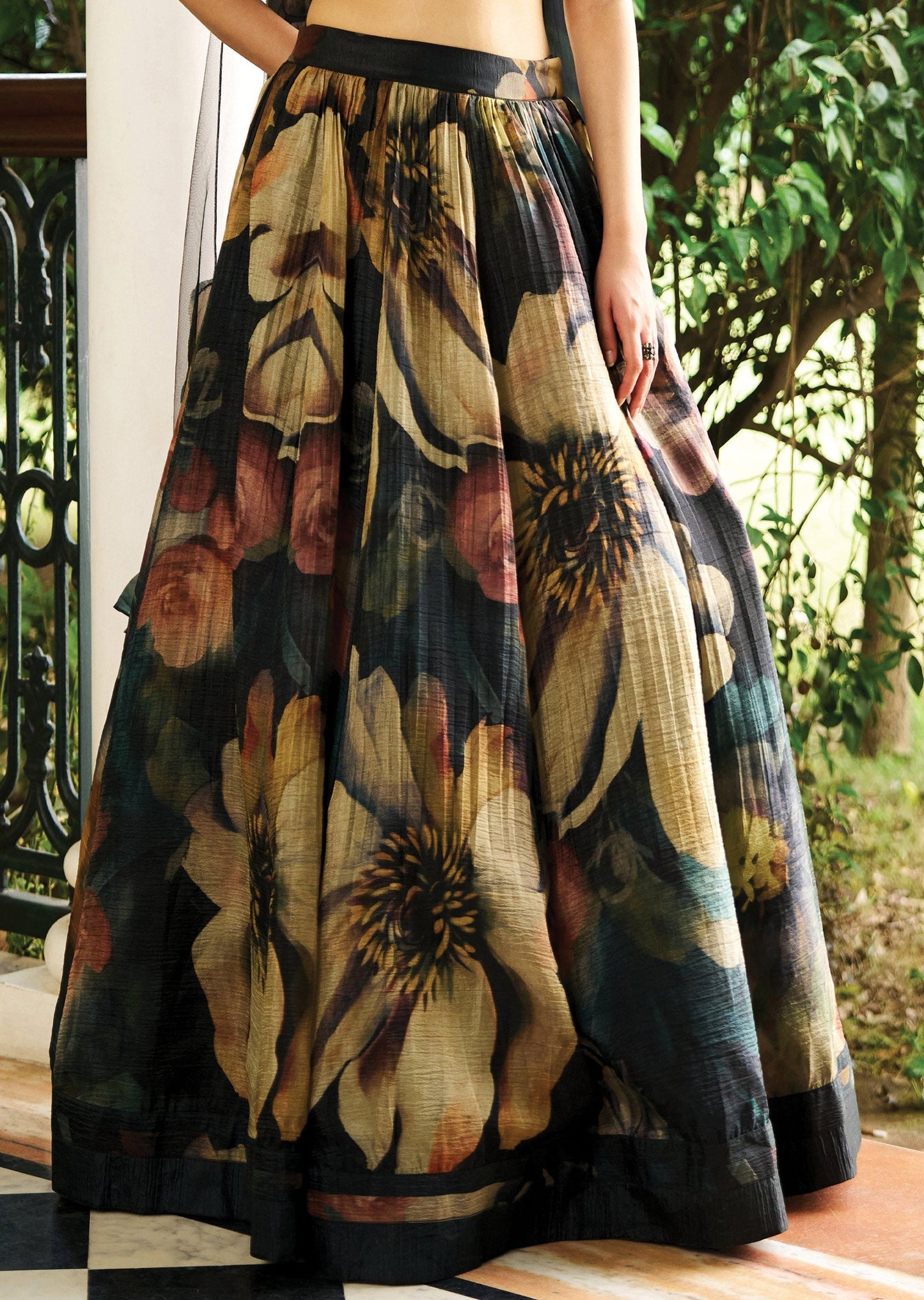 Black Organza Lehenga