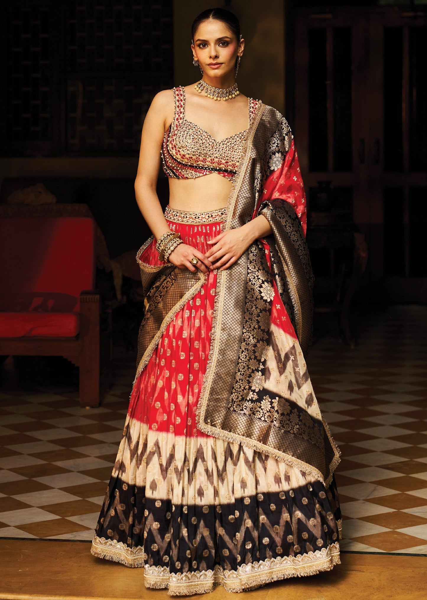 Red Silk Lehenga