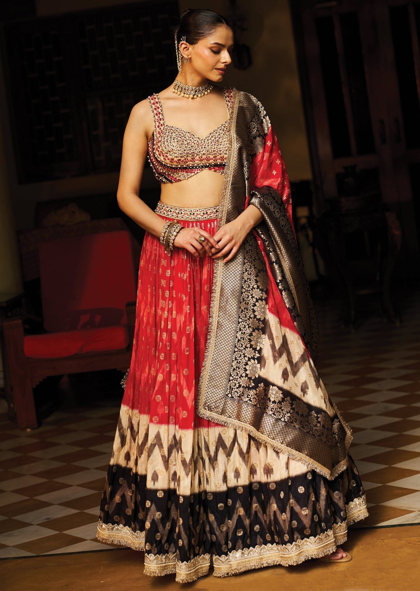 Red Silk Lehenga