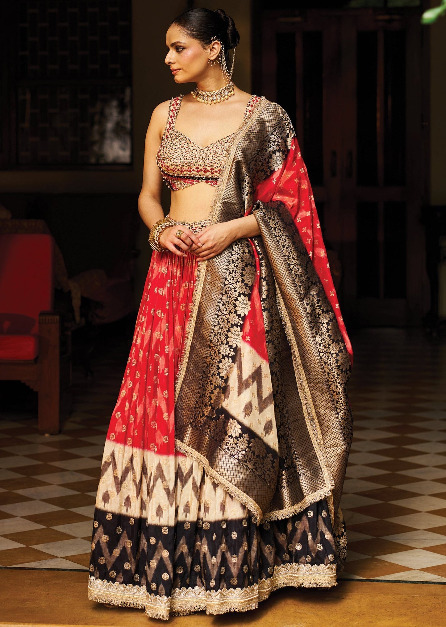 Red Silk Lehenga