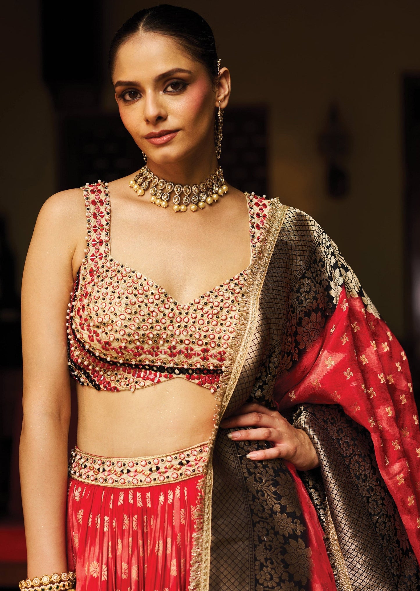 Red Silk Lehenga