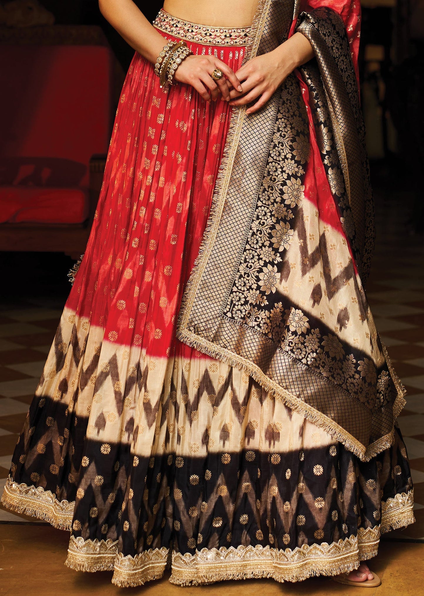 Red Silk Lehenga