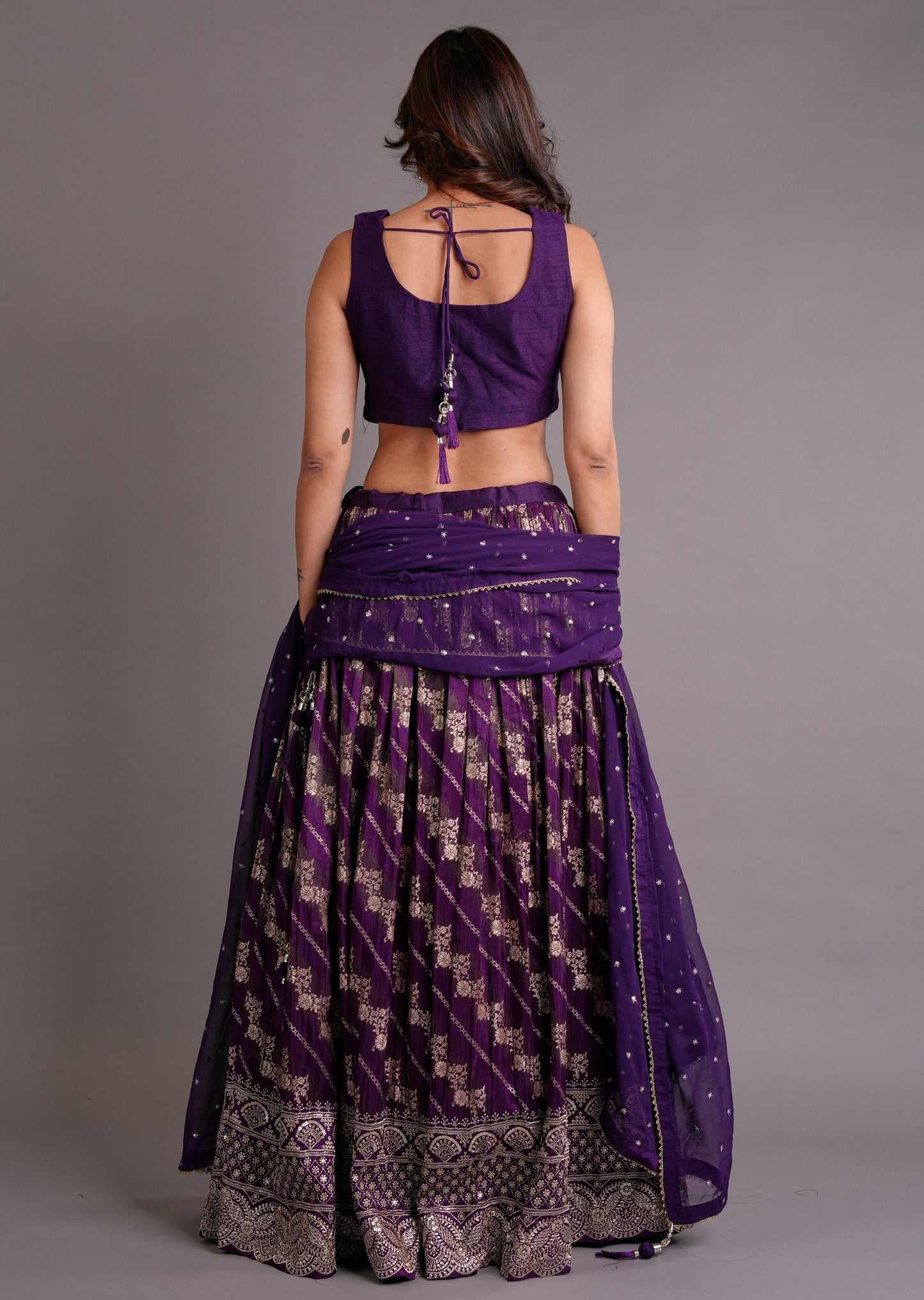 Purple Silk Lehenga