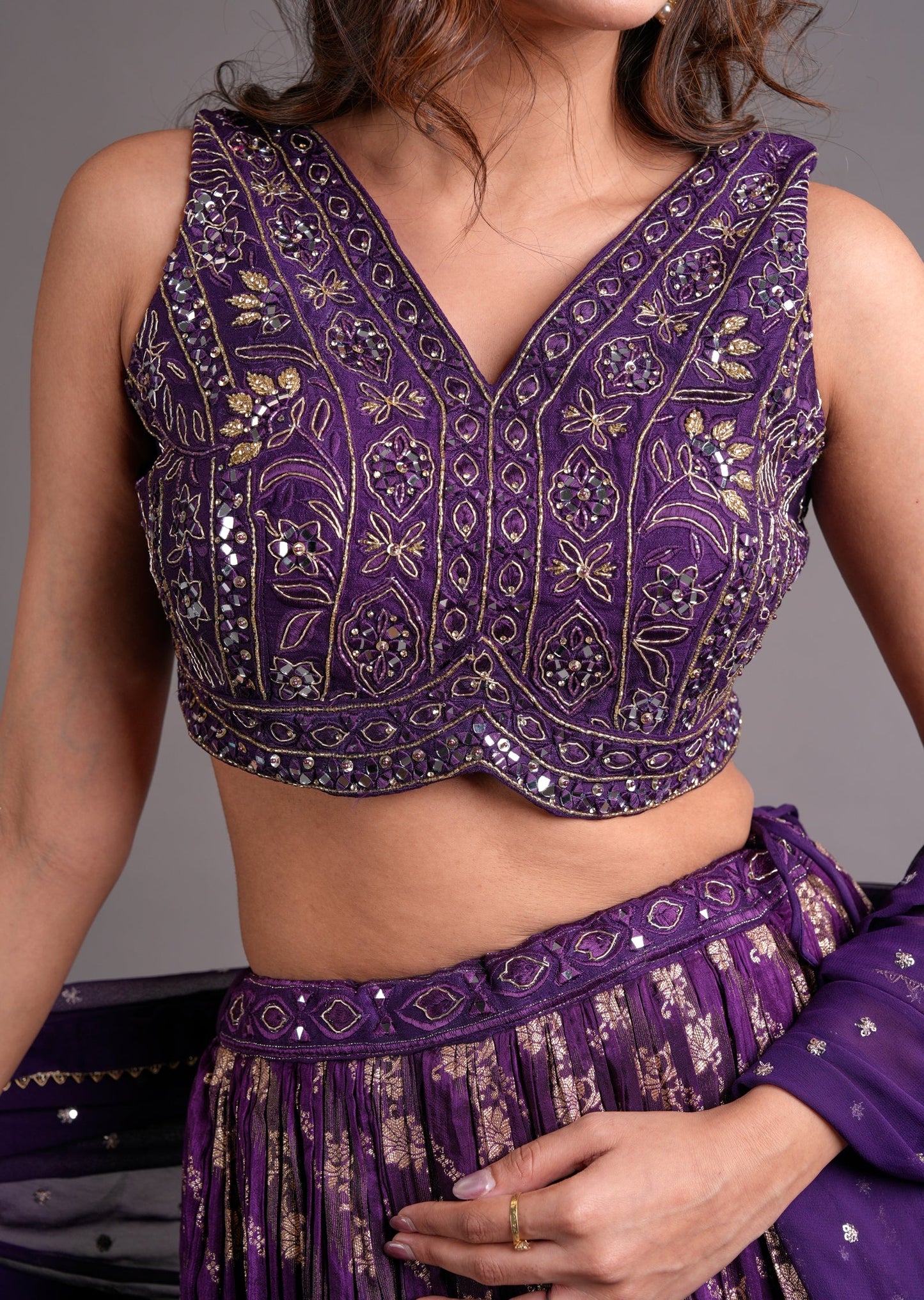 Purple Silk Lehenga