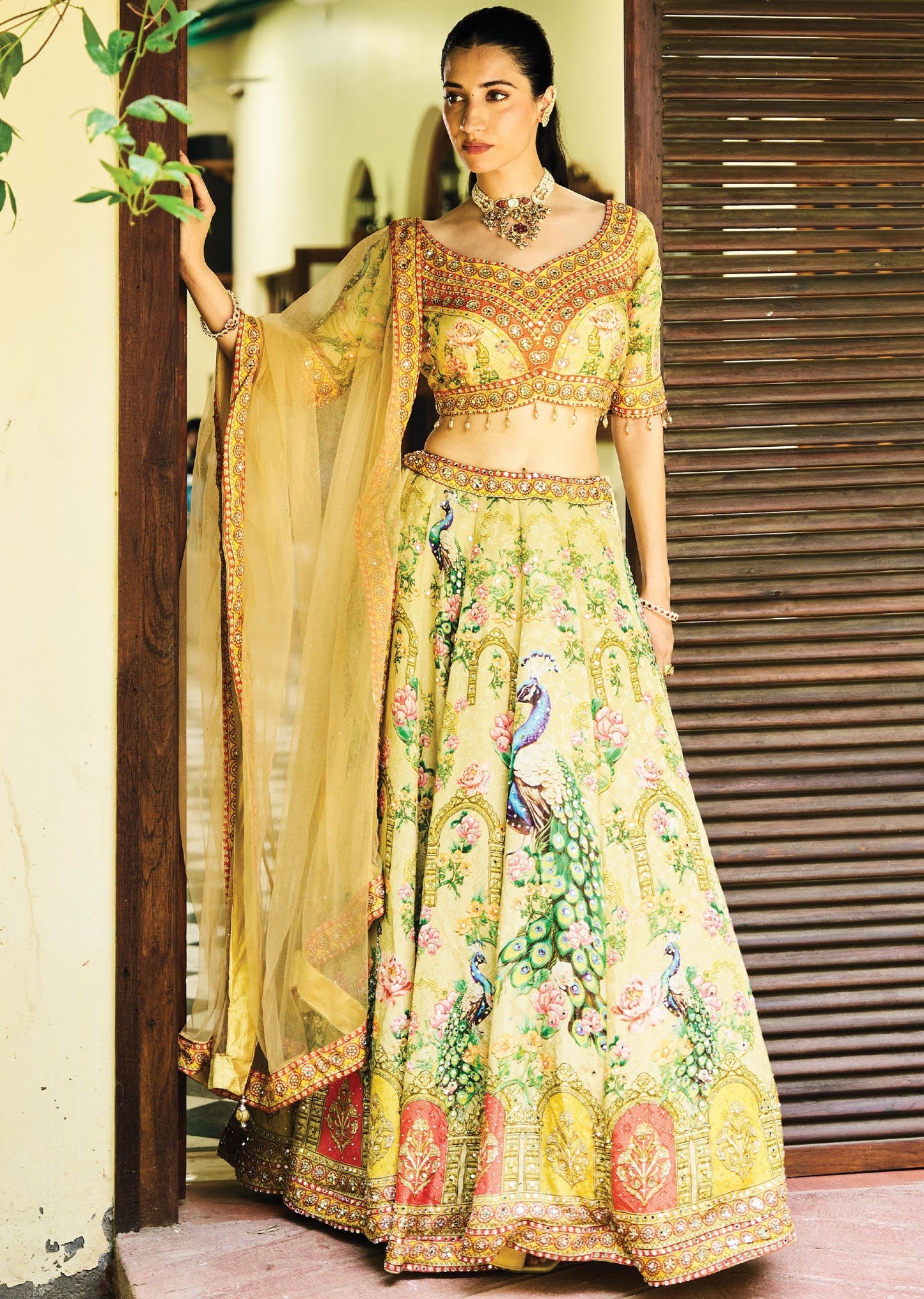 Yellow Tissue Silk Lehenga