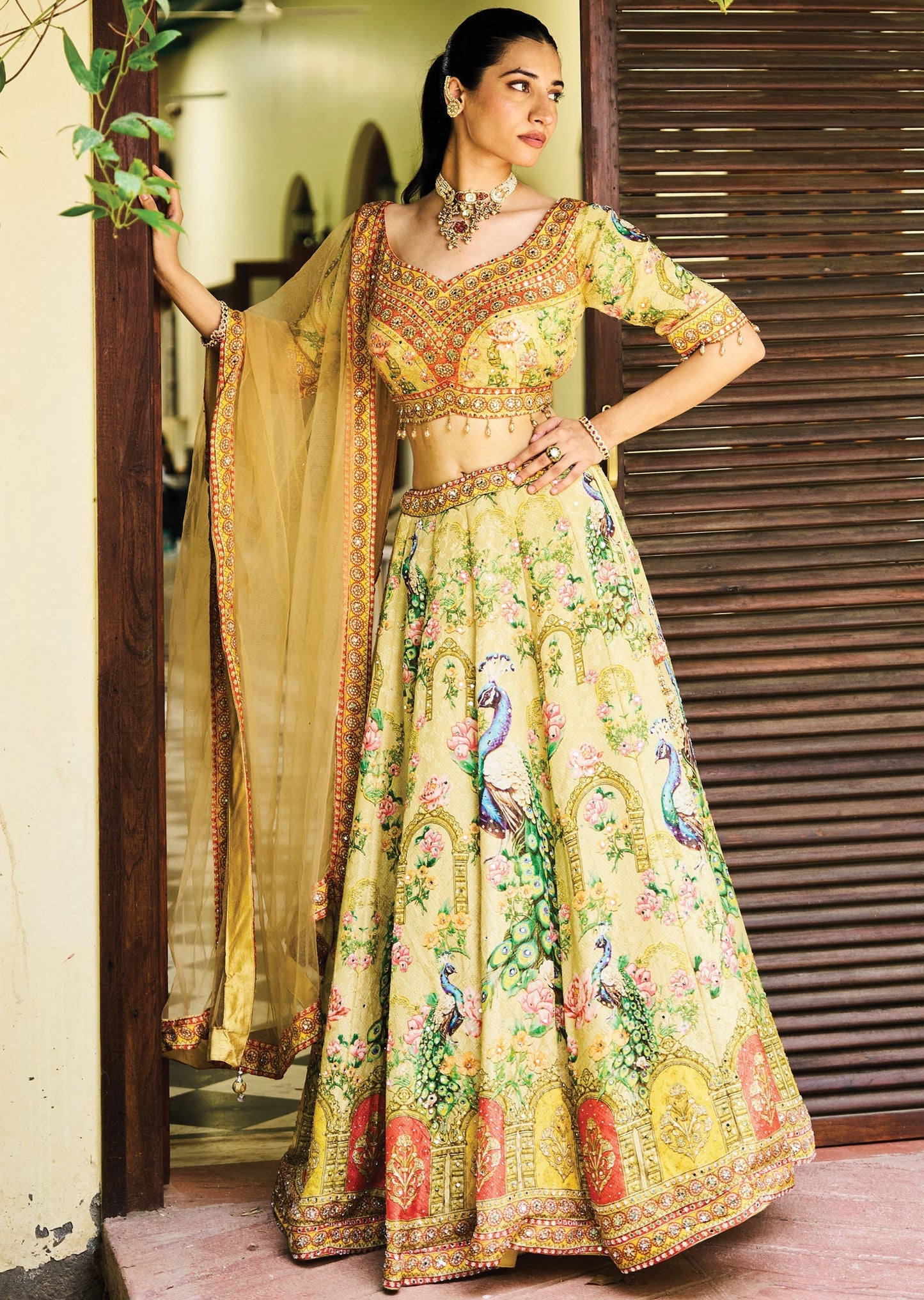 Yellow Tissue Silk Lehenga