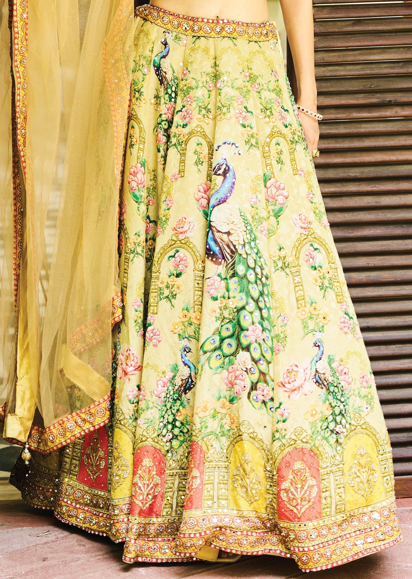 Yellow Tissue Silk Lehenga