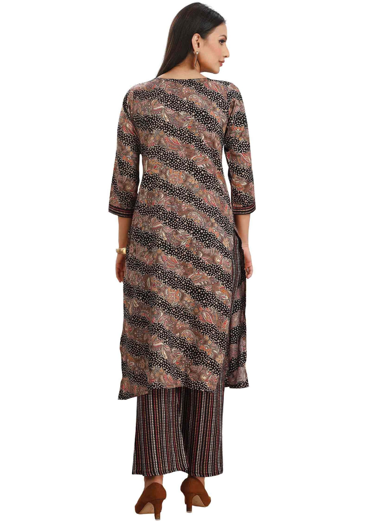 Black Modal Printed Kurti Sets