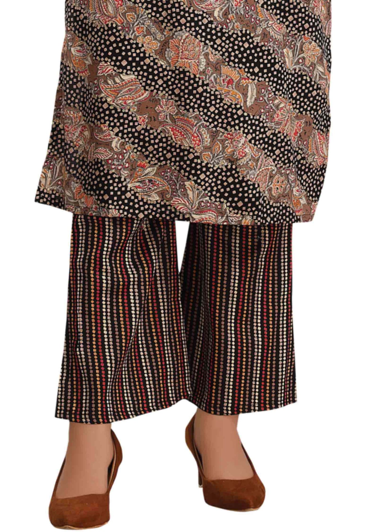 Black Modal Printed Kurti Sets