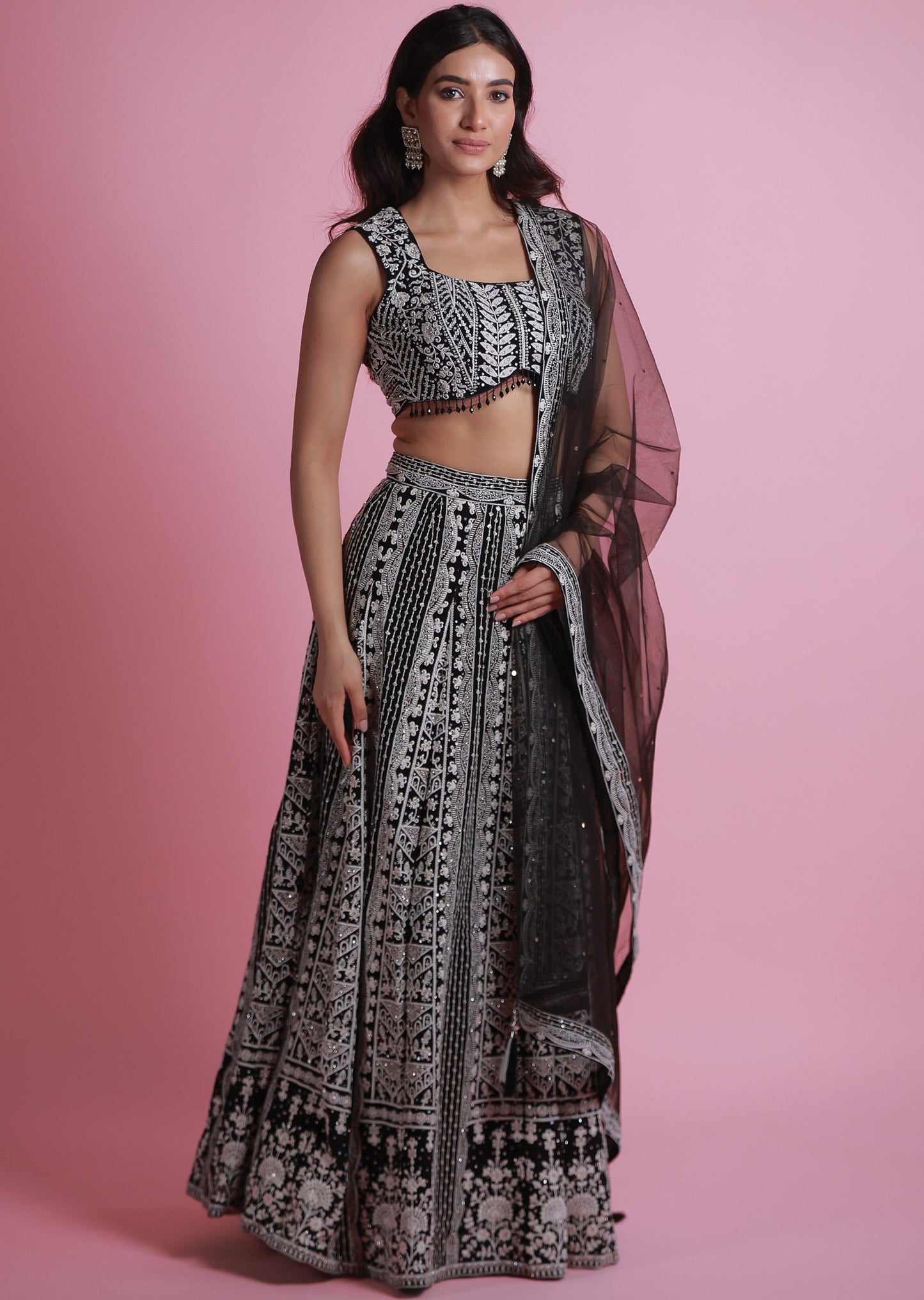 Black Georgette Lehenga Set