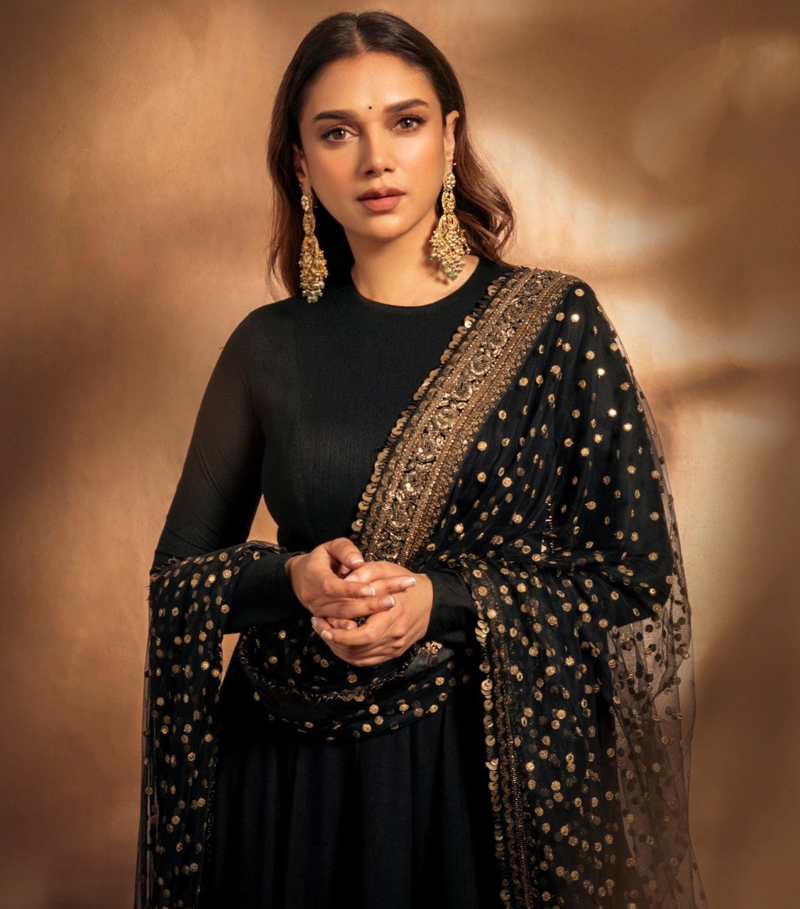 ADITI'S BLACK COLOUR ANARKALI SUIT SET