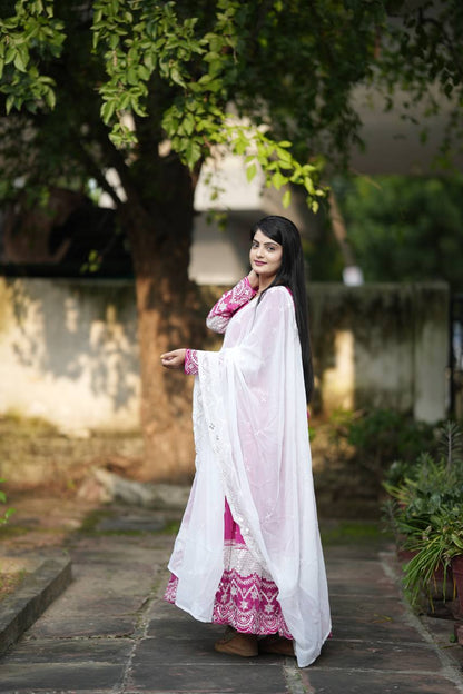 PRIYANSHI PINK DESIGNER ANARKALI SUIT SET