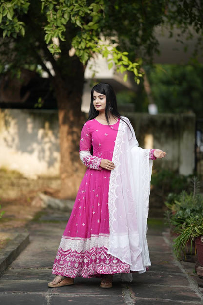 PRIYANSHI PINK DESIGNER ANARKALI SUIT SET