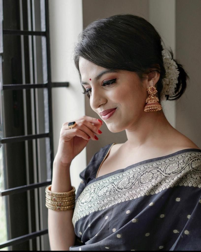 Black Silk Woven Banarasi Saree
