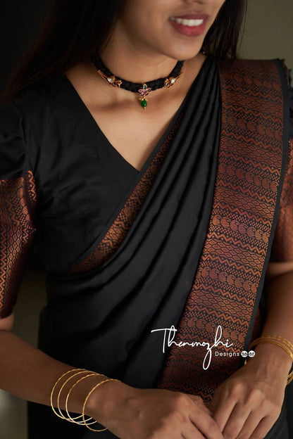 Black Silk Woven Banarasi Saree