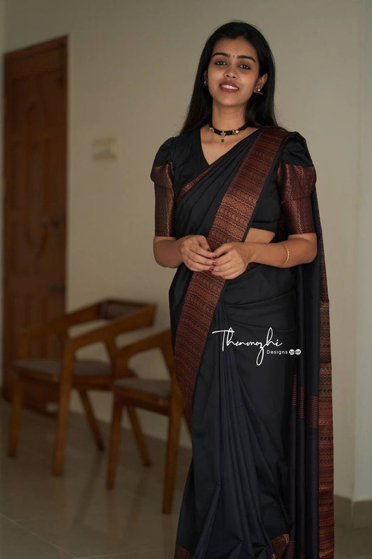 Black Silk Woven Banarasi Saree