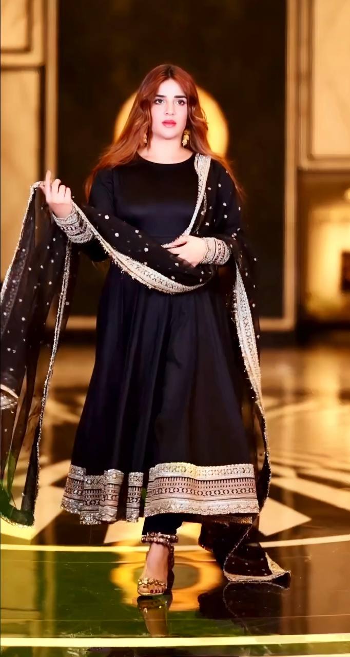 KAIYARA BLACK COLOUR ANARKALI SUIT SET