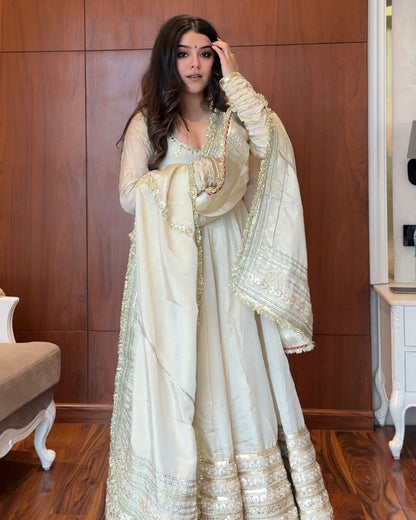 NEHA WHITE PREMIUM ANARKALI SUIT SET
