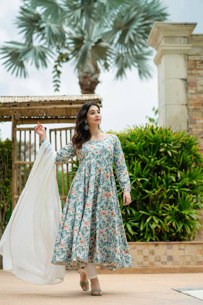 SONAM MULTI COLOURED ANARKALI SUIT SET SC 6015