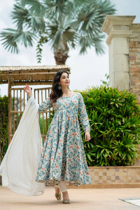 SONAM MULTI COLOURED ANARKALI SUIT SET SC 6015