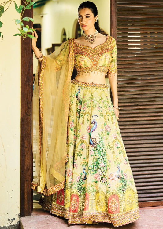 Yellow Tissue Silk Lehenga