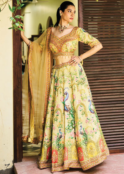 Yellow Tissue Silk Lehenga
